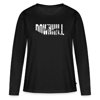 Downhill - T-shirt manches longues Premium bio Femme - noir - Devant - Julia (174cm)
