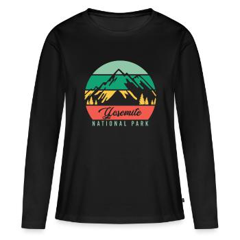 Yosemite National Park - T-shirt manches longues Premium bio Femme - noir - Devant - Julia (174cm)