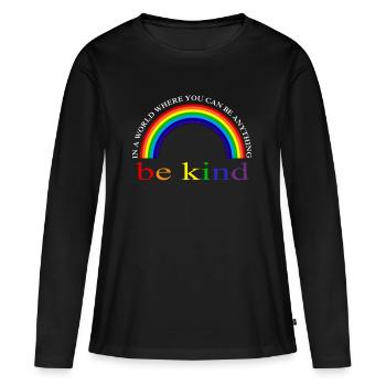 Gay Pride Gift - Ekologisk långärmad premium-T-shirt dam - svart - Fram - Julia (174cm)