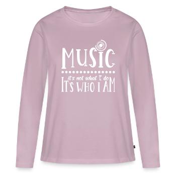 Musiciens - T-shirt manches longues Premium bio Femme - rose poudré - Devant - Julia (174cm)
