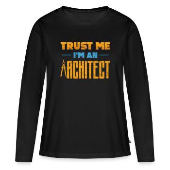 architecte - T-shirt manches longues Premium bio Femme - noir - Devant - Julia (174cm)