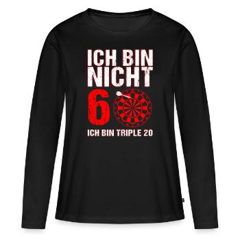 60e cadeau d'anniversaire homme fléchettes disant hommes 60e - T-shirt manches longues Premium bio Femme - noir - Devant - Julia (174cm)