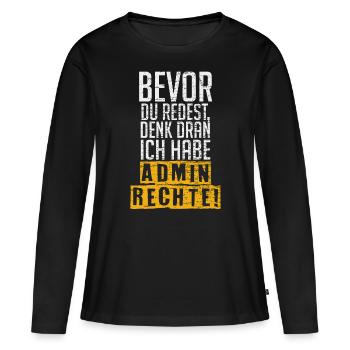 Administrator Administration Programm - Frauen Premium Bio Langarmshirt - Schwarz - Vorne - Julia (174cm)