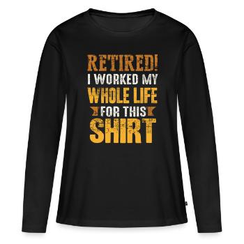 pension - T-shirt manches longues Premium bio Femme - noir - Devant - Julia (174cm)
