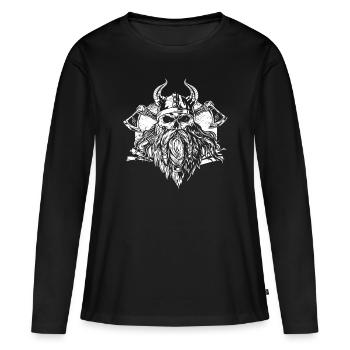 Wikinger - Frauen Premium Bio Langarmshirt - Schwarz - Vorne - Julia (174cm)