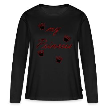 ma princesse - T-shirt manches longues Premium bio Femme - noir - Devant - Julia (174cm)