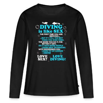 Plongée sous-marine plongée sous-marine amour - T-shirt manches longues Premium bio Femme - noir - Devant - Julia (174cm)