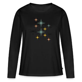 Stars - T-shirt manches longues Premium bio Femme - noir - Devant - Julia (174cm)