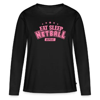 Balle de filet joueuse - T-shirt manches longues Premium bio Femme - noir - Devant - Julia (174cm)