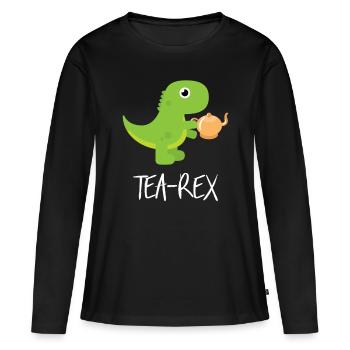 Tee - Frauen Premium Bio Langarmshirt - Schwarz - Vorne - Julia (174cm)