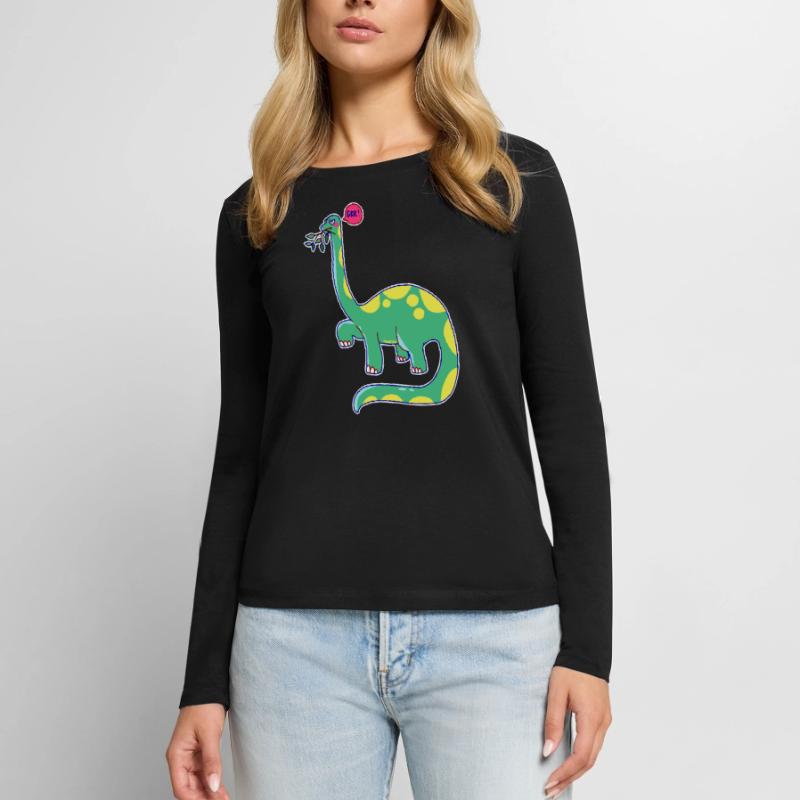 Dinosaur is in a bad mood Women's Premium Organic Long Sleeve Shirt