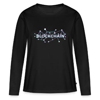 block chain - Women's Premium Organic Long Sleeve Shirt - black - Front - Julia (174cm)