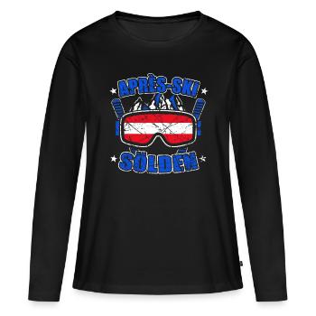 Sölden Österreich Skiurlaub - Frauen Premium Bio Langarmshirt - Schwarz - Vorne - Julia (174cm)