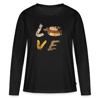 Chien de toit - T-shirt manches longues Premium bio Femme - noir - Devant - Julia (174cm)