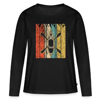 Kayak Kayak Vintage Kayak Kayak - T-shirt manches longues Premium bio Femme - noir - Devant - Julia (174cm)