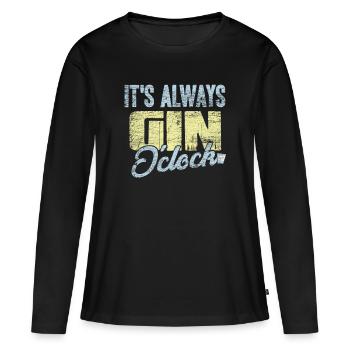 gin - T-shirt manches longues Premium bio Femme - noir - Devant - Julia (174cm)