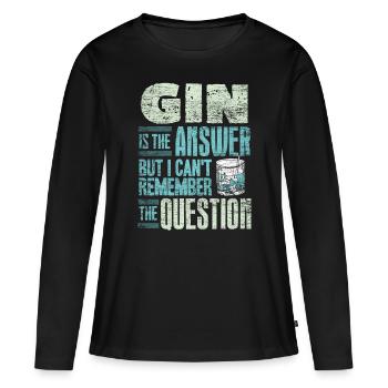 gin - T-shirt manches longues Premium bio Femme - noir - Devant - Julia (174cm)