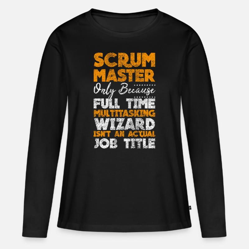 Scrum Master Developer Git Touch Container Docker - Frauen Premium Bio Langarmshirt - Schwarz