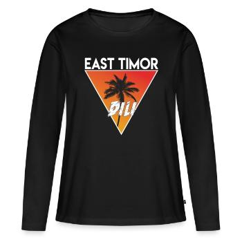 Timor oriental avec capitale - T-shirt manches longues Premium bio Femme - noir - Devant - Julia (174cm)