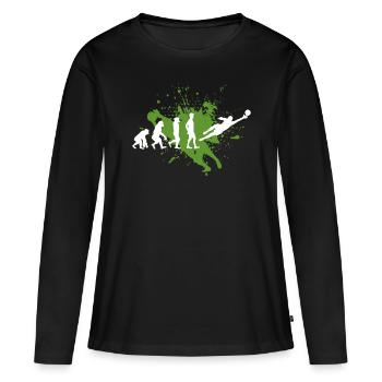 Gardien de but - T-shirt manches longues Premium bio Femme - noir - Devant - Julia (174cm)
