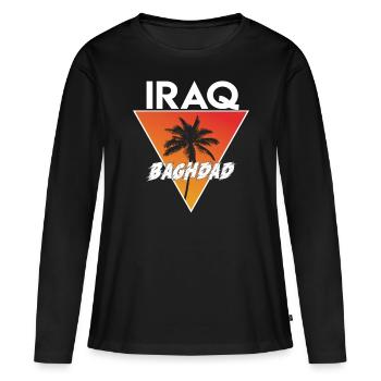 Irakien avec capital - T-shirt manches longues Premium bio Femme - noir - Devant - Julia (174cm)