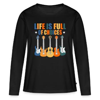 Guitariste guitariste - T-shirt manches longues Premium bio Femme - noir - Devant - Julia (174cm)