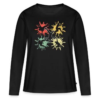 Breakdance Breaker - T-shirt manches longues Premium bio Femme - noir - Devant - Julia (174cm)