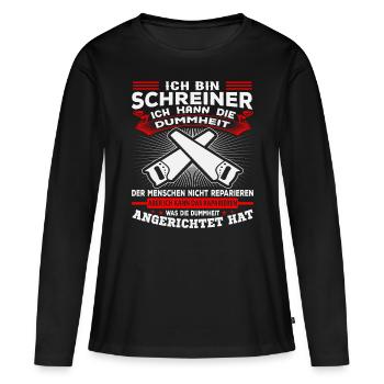 ICH BIN SCHREINER - Frauen Premium Bio Langarmshirt - Schwarz - Vorne - Julia (174cm)
