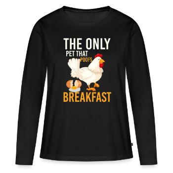 Poulet Poulet Poulet Poulet Dire Un Oeuf - T-shirt manches longues Premium bio Femme - noir - Devant - Julia (174cm)