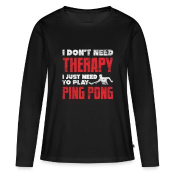table tennis - Women's Premium Organic Long Sleeve Shirt - black - Front - Julia (174cm)