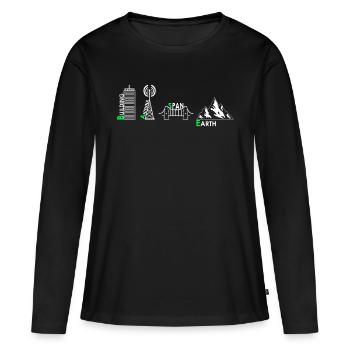 Base Jump Jumping Parachute Exterm Sport Shirt - T-shirt manches longues Premium bio Femme - noir - Devant - Julia (174cm)