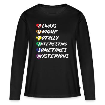 Autisme Autisme Asperger Autiste Autiste Aspiste - T-shirt manches longues Premium bio Femme - noir - Devant - Julia (174cm)