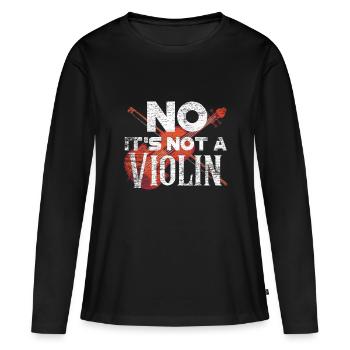 violoncelle - T-shirt manches longues Premium bio Femme - noir - Devant - Julia (174cm)
