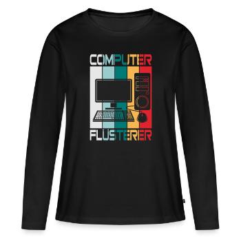 Computer Flüsterer - Frauen Premium Bio Langarmshirt - Schwarz - Vorne - Julia (174cm)