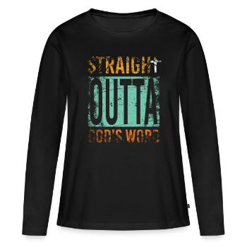 Christ Geschenk - Frauen Premium Bio Langarmshirt - Schwarz - Vorne - Julia (174cm)