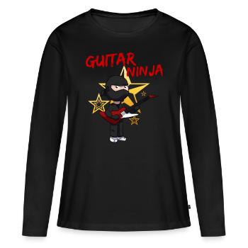 Ninja guitar guitar player guitar boy guitar - T-shirt manches longues Premium bio Femme - noir - Devant - Julia (174cm)