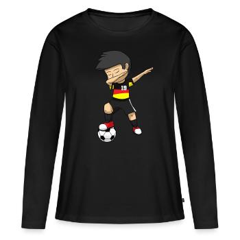 Soccer Boy Dabbing Soccer Boy Soccer Boy - T-shirt manches longues Premium bio Femme - noir - Devant - Julia (174cm)