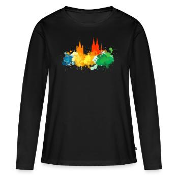 Cologne Skyline Kölner Kölle - T-shirt manches longues Premium bio Femme - noir - Devant - Julia (174cm)