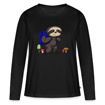 Sloth backpack fautier excursion hike - Women's Premium Organic Long Sleeve Shirt - black - Front - Julia (174cm)