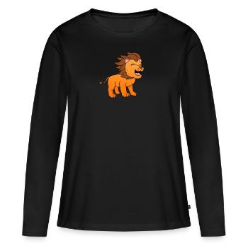Lion lion - T-shirt manches longues Premium bio Femme - noir - Devant - Julia (174cm)