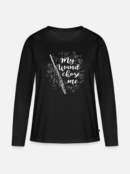 My Wand chose me - Frauen Premium Bio Langarmshirt - Schwarz