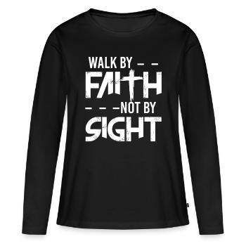 Foi foi chrétien christianisme église - T-shirt manches longues Premium bio Femme - noir - Devant - Julia (174cm)