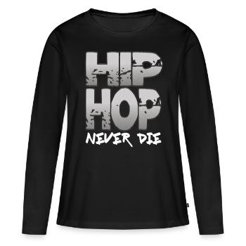 Hip Hop - T-shirt manches longues Premium bio Femme - noir - Devant - Julia (174cm)