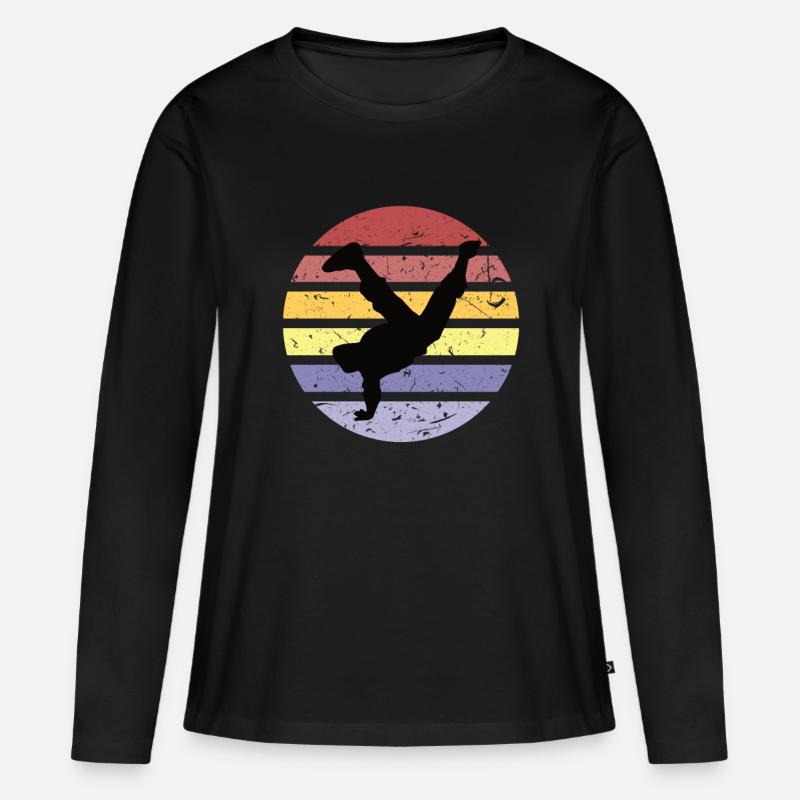 Breakdancer - Frauen Premium Bio Langarmshirt - Schwarz