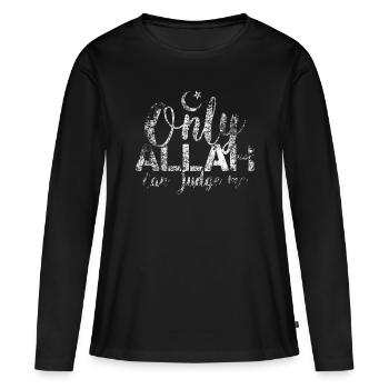 Allah croissant Dieu Islam musulman musulman Coran - T-shirt manches longues Premium bio Femme - noir - Devant - Julia (174cm)