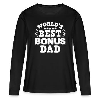 Beau-père papa bonus - T-shirt manches longues Premium bio Femme - noir - Devant - Julia (174cm)