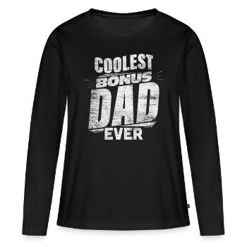 Papa bonus de beau-père - T-shirt manches longues Premium bio Femme - noir - Devant - Julia (174cm)
