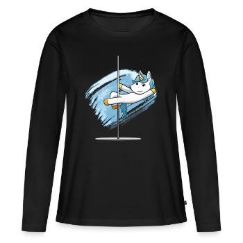 Unicorn pole dancing pole dancing danseur - T-shirt manches longues Premium bio Femme - noir - Devant - Julia (174cm)