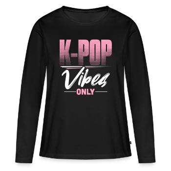 K-Pop - Frauen Premium Bio Langarmshirt - Schwarz - Vorne - Julia (174cm)