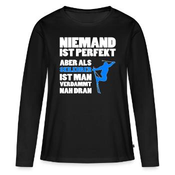 Skilehrer Spruch - Frauen Premium Bio Langarmshirt - Schwarz - Vorne - Julia (174cm)